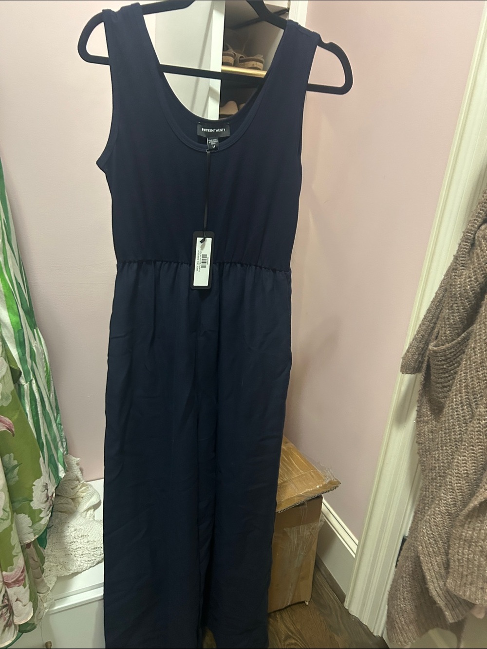 Fifteen Twenty wide Leg Jumpsuit in Navy